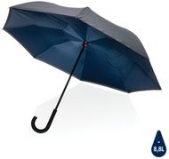 23" Impact AWARE RPET 190T käännettävä sateenvarjo, tummansininen liikelahja logopainatuksella
